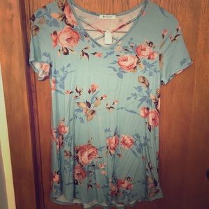 Criss Cross Floral Tee